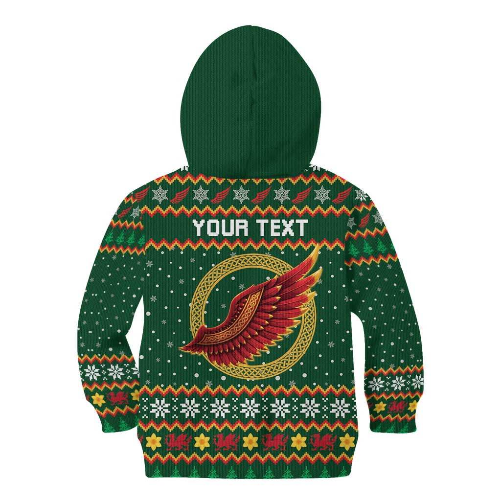 Personalized Montgomeryshire Wales Christmas Kid Hoodie Celtic Red Wing Cymru Heritage - Wonder Print Shop