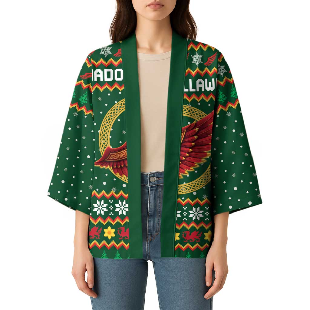 Personalized Montgomeryshire Wales Christmas Kimono Celtic Red Wing Cymru Heritage - Wonder Print Shop