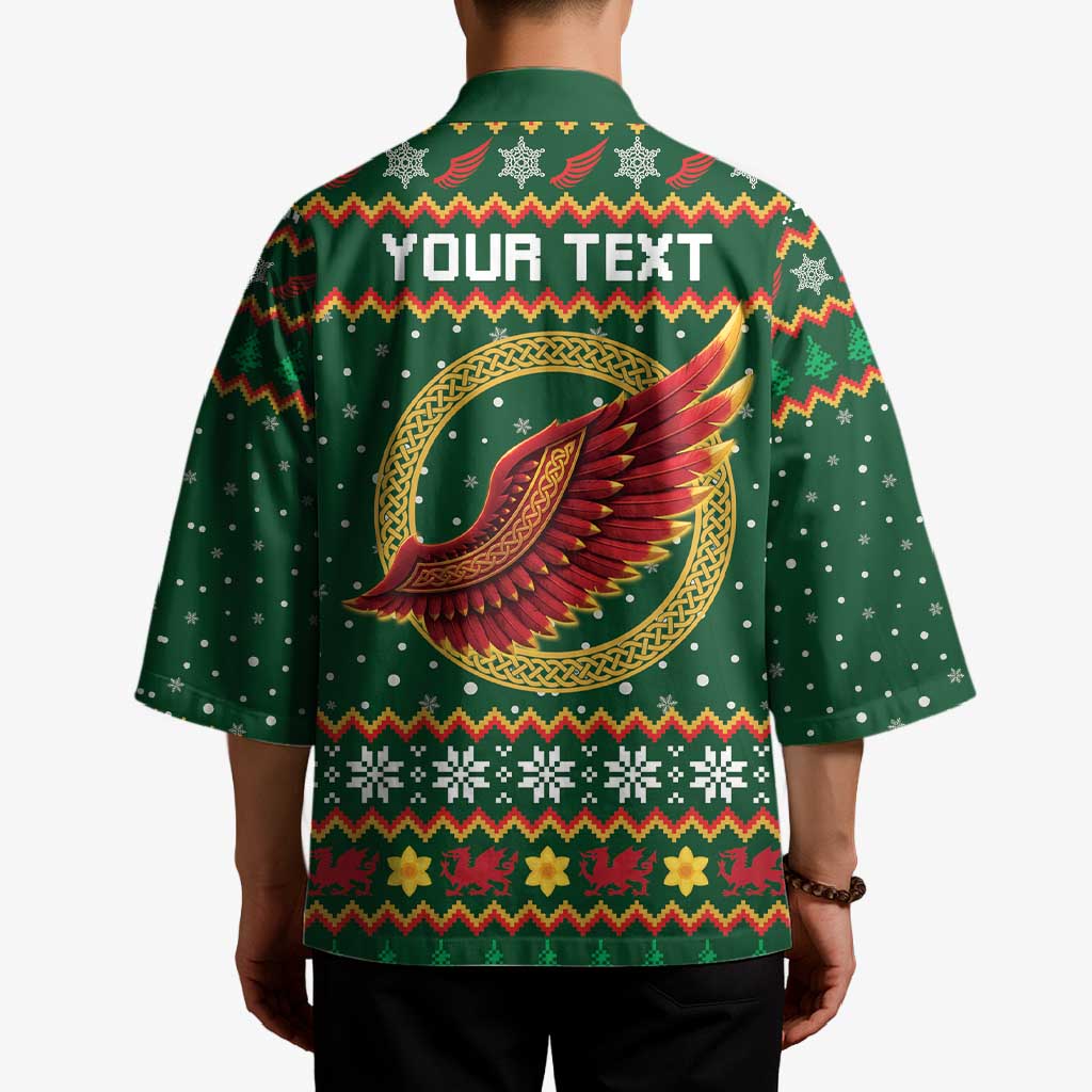 Personalized Montgomeryshire Wales Christmas Kimono Celtic Red Wing Cymru Heritage - Wonder Print Shop