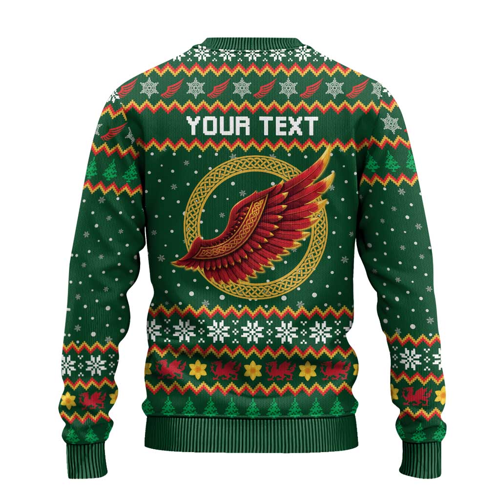 Personalized Montgomeryshire Wales Christmas Ugly Christmas Sweater Celtic Red Wing Cymru Heritage - Wonder Print Shop
