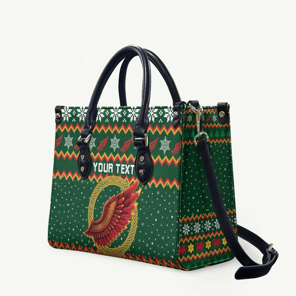 Personalized Montgomeryshire Wales Christmas Leather Bag Celtic Red Wing Cymru Heritage - Wonder Print Shop