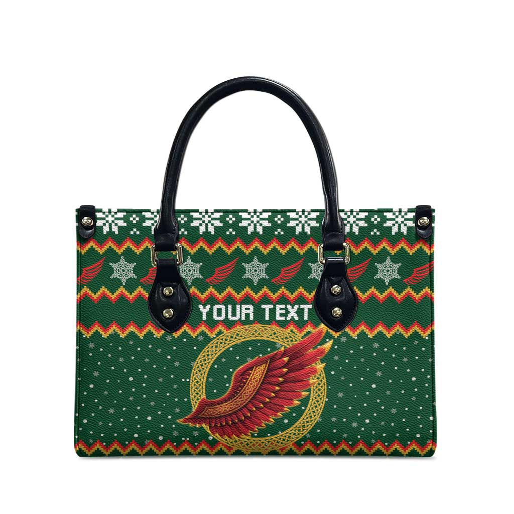 Personalized Montgomeryshire Wales Christmas Leather Bag Celtic Red Wing Cymru Heritage - Wonder Print Shop