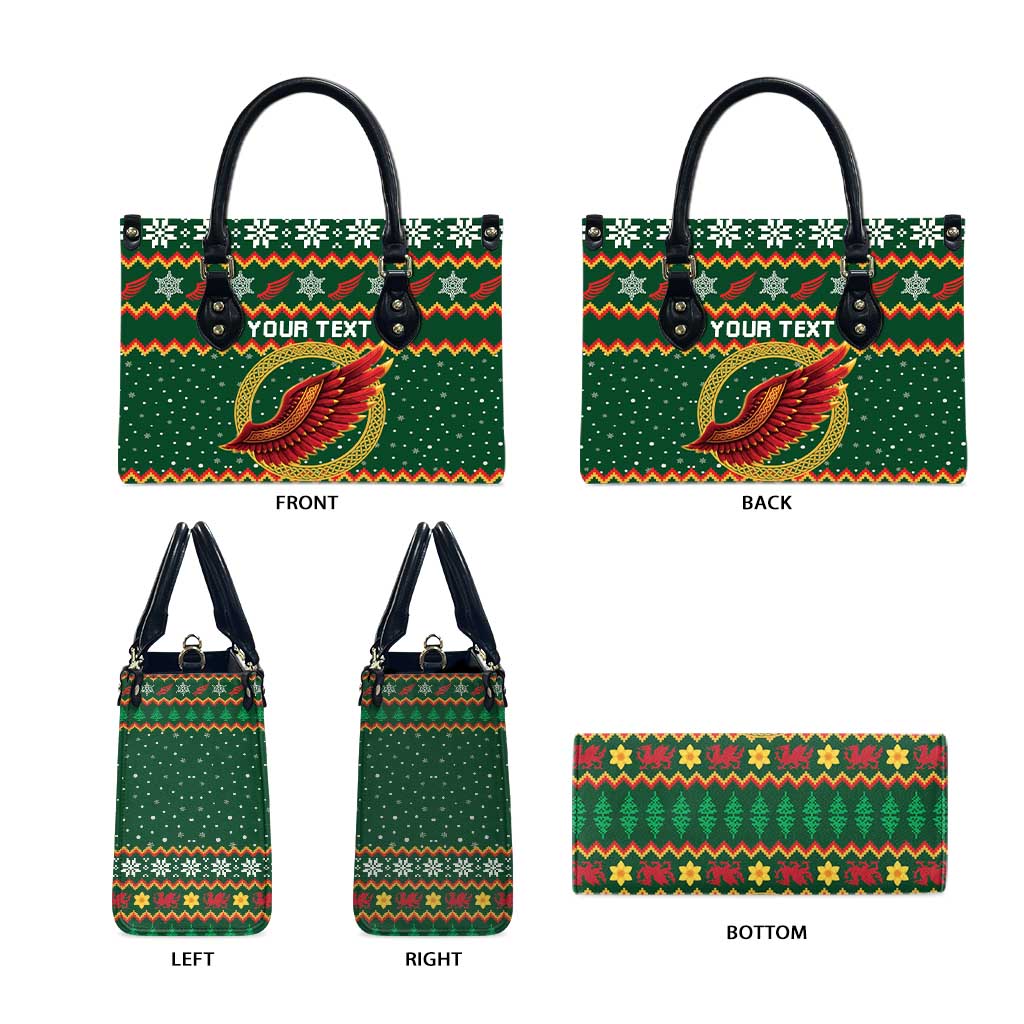 Personalized Montgomeryshire Wales Christmas Leather Bag Celtic Red Wing Cymru Heritage - Wonder Print Shop