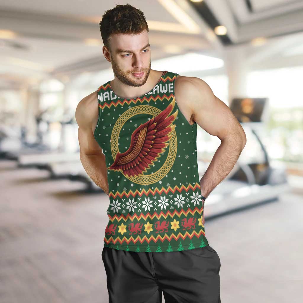 Personalized Montgomeryshire Wales Christmas Men Tank Top Celtic Red Wing Cymru Heritage - Wonder Print Shop