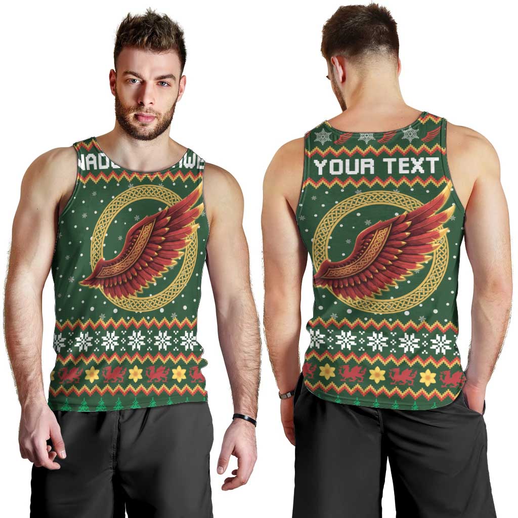 Personalized Montgomeryshire Wales Christmas Men Tank Top Celtic Red Wing Cymru Heritage - Wonder Print Shop