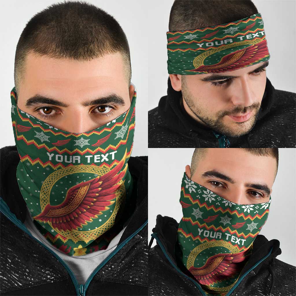 Personalized Montgomeryshire Wales Christmas Neck Gaiter Celtic Red Wing Cymru Heritage - Wonder Print Shop