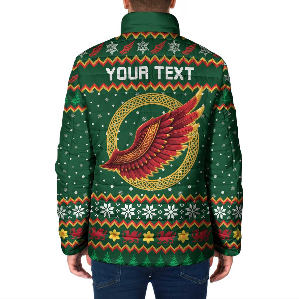 Personalized Montgomeryshire Wales Christmas Padded Jacket Celtic Red Wing Cymru Heritage - Wonder Print Shop