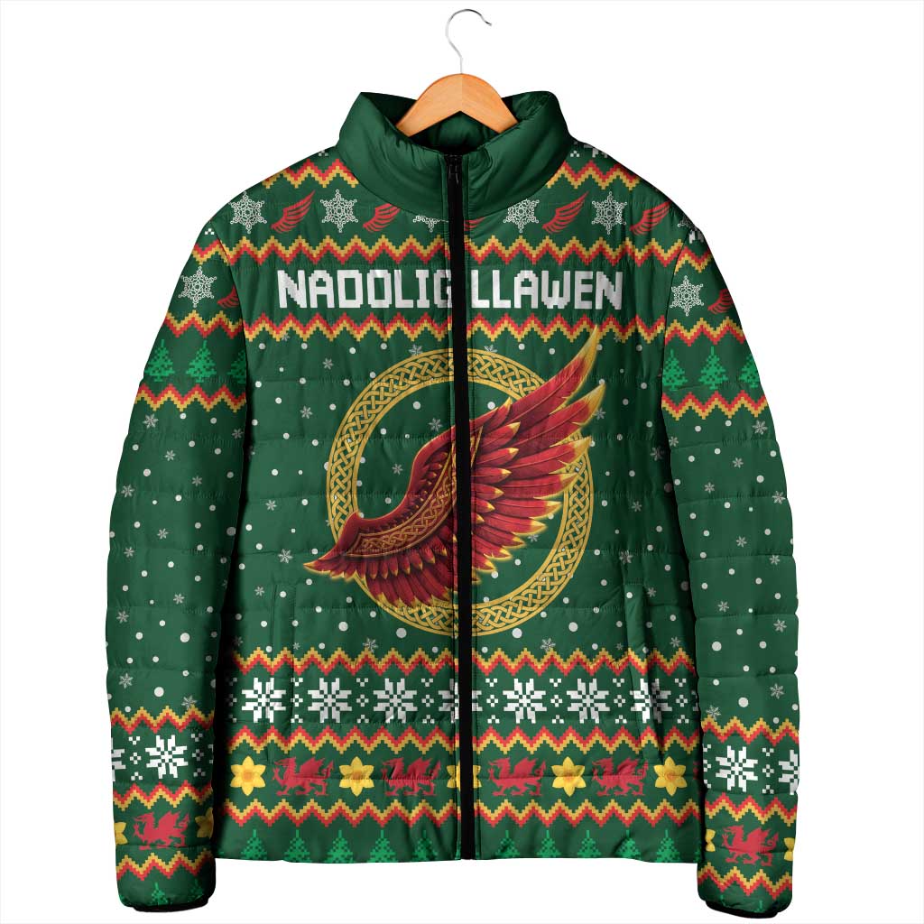 Personalized Montgomeryshire Wales Christmas Padded Jacket Celtic Red Wing Cymru Heritage - Wonder Print Shop