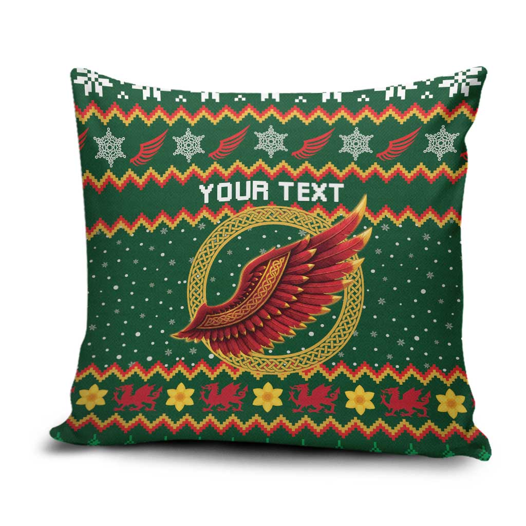 Personalized Montgomeryshire Wales Christmas Pillow Cover Celtic Red Wing Cymru Heritage - Wonder Print Shop