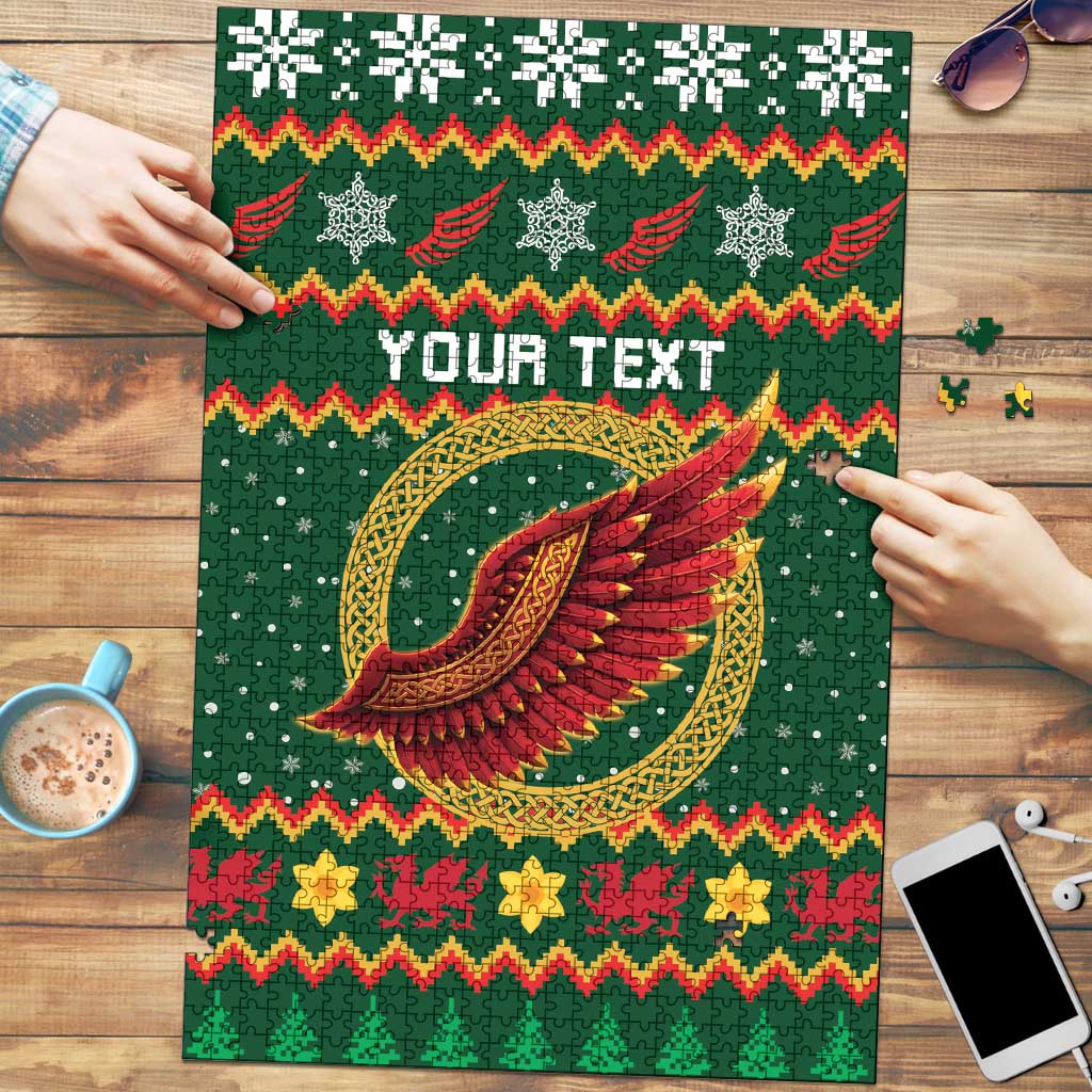 Personalized Montgomeryshire Wales Christmas Puzzle Celtic Red Wing Cymru Heritage - Wonder Print Shop