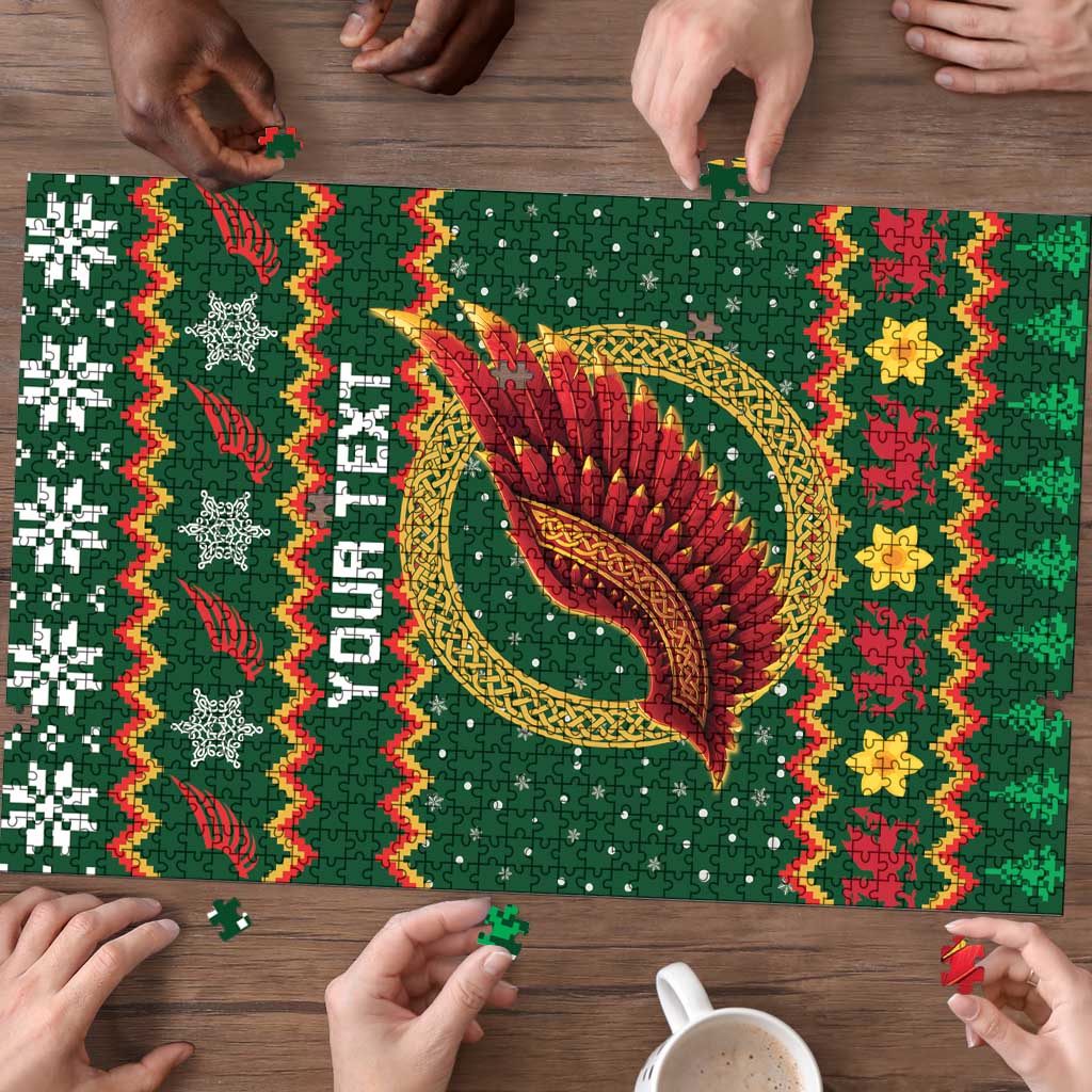 Personalized Montgomeryshire Wales Christmas Puzzle Celtic Red Wing Cymru Heritage - Wonder Print Shop