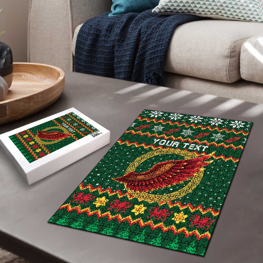 Personalized Montgomeryshire Wales Christmas Puzzle Celtic Red Wing Cymru Heritage - Wonder Print Shop