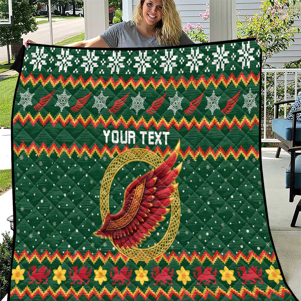 Personalized Montgomeryshire Wales Christmas Quilt Celtic Red Wing Cymru Heritage - Wonder Print Shop