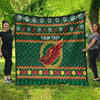 Personalized Montgomeryshire Wales Christmas Quilt Celtic Red Wing Cymru Heritage - Wonder Print Shop