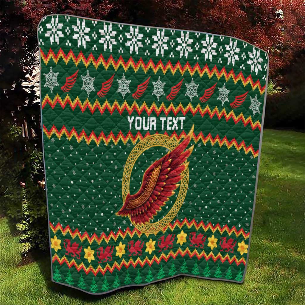 Personalized Montgomeryshire Wales Christmas Quilt Celtic Red Wing Cymru Heritage - Wonder Print Shop