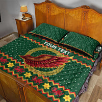 Personalized Montgomeryshire Wales Christmas Quilt Bed Set Celtic Red Wing Cymru Heritage - Wonder Print Shop