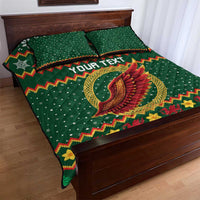 Personalized Montgomeryshire Wales Christmas Quilt Bed Set Celtic Red Wing Cymru Heritage - Wonder Print Shop