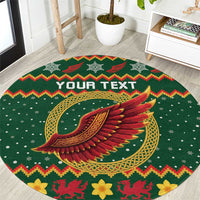 Personalized Montgomeryshire Wales Christmas Round Carpet Celtic Red Wing Cymru Heritage - Wonder Print Shop