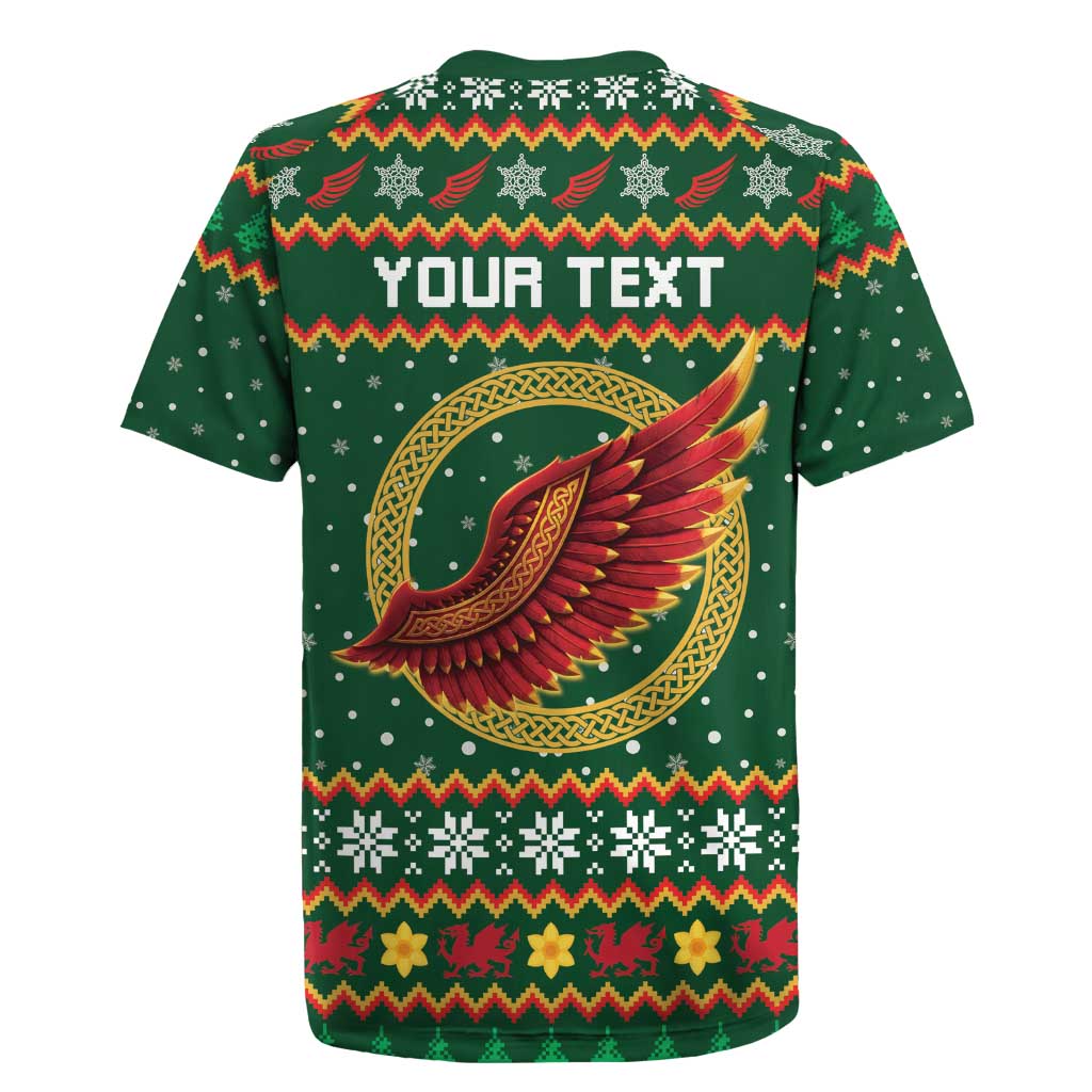 Personalized Montgomeryshire Wales Christmas Rugby Jersey Celtic Red Wing Cymru Heritage - Wonder Print Shop