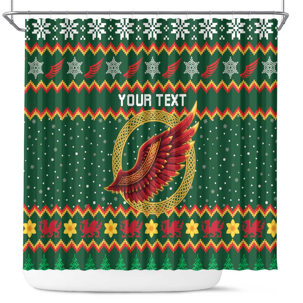 Personalized Montgomeryshire Wales Christmas Shower Curtain Celtic Red Wing Cymru Heritage - Wonder Print Shop