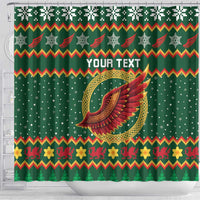 Personalized Montgomeryshire Wales Christmas Shower Curtain Celtic Red Wing Cymru Heritage - Wonder Print Shop