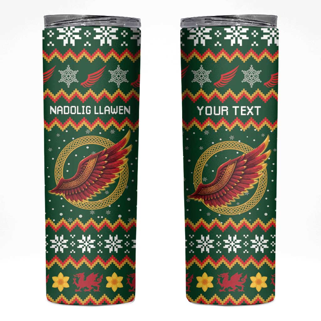 Personalized Montgomeryshire Wales Christmas Skinny Tumbler Celtic Red Wing Cymru Heritage - Wonder Print Shop