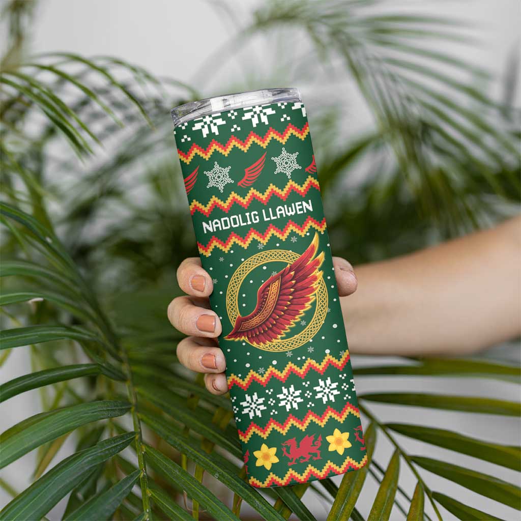 Personalized Montgomeryshire Wales Christmas Skinny Tumbler Celtic Red Wing Cymru Heritage - Wonder Print Shop