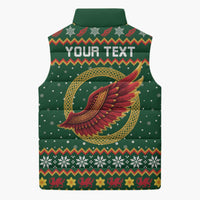 Personalized Montgomeryshire Wales Christmas Sleeveless Puffer Jacket Celtic Red Wing Cymru Heritage - Wonder Print Shop