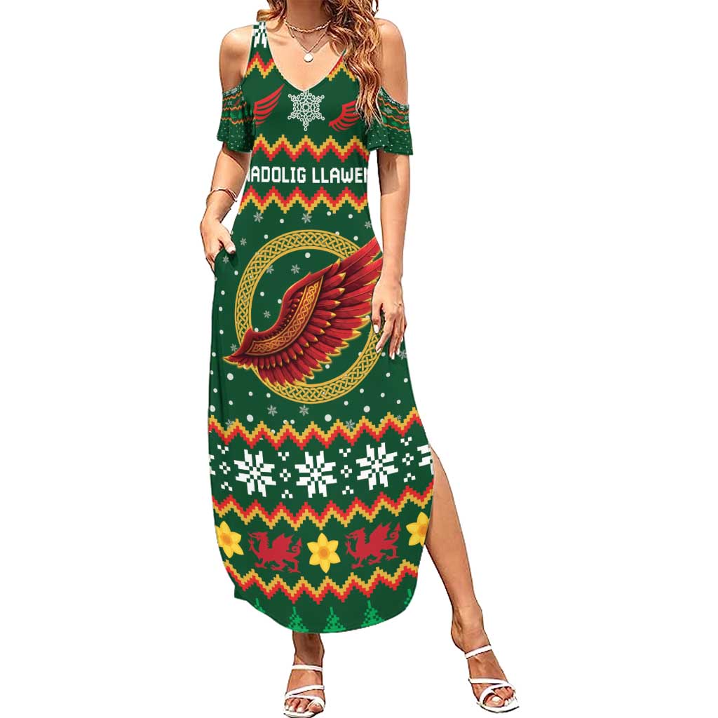 Personalized Montgomeryshire Wales Christmas Summer Maxi Dress Celtic Red Wing Cymru Heritage - Wonder Print Shop
