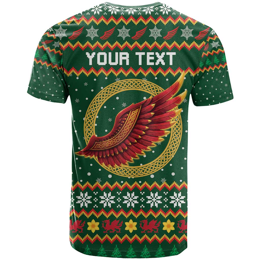 Personalized Montgomeryshire Wales Christmas T Shirt Celtic Red Wing Cymru Heritage - Wonder Print Shop