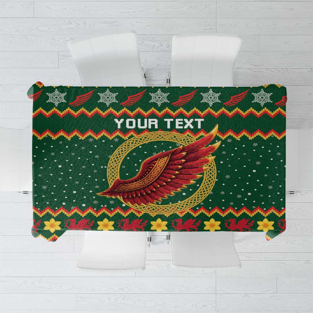 Personalized Montgomeryshire Wales Christmas Tablecloth Celtic Red Wing Cymru Heritage - Wonder Print Shop