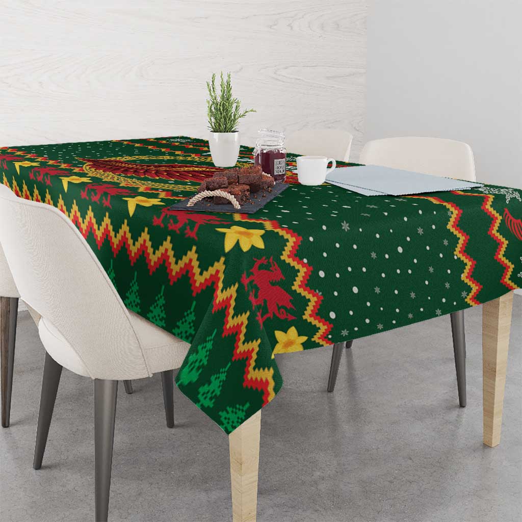 Personalized Montgomeryshire Wales Christmas Tablecloth Celtic Red Wing Cymru Heritage - Wonder Print Shop