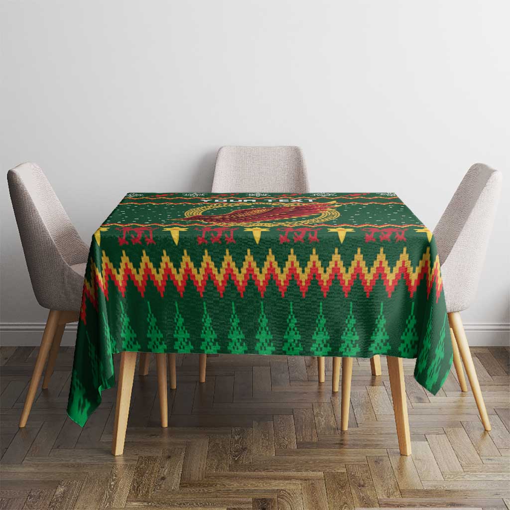 Personalized Montgomeryshire Wales Christmas Tablecloth Celtic Red Wing Cymru Heritage - Wonder Print Shop