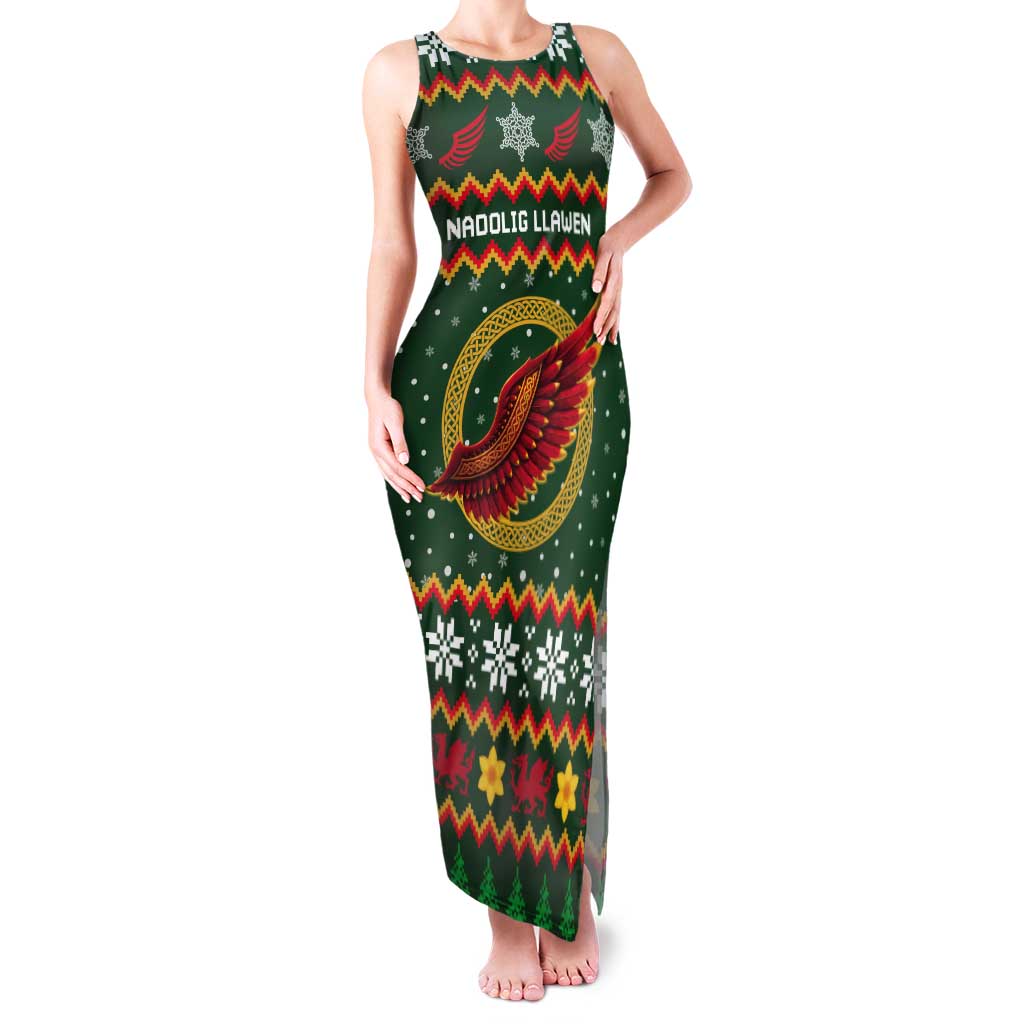 Personalized Montgomeryshire Wales Christmas Tank Maxi Dress Celtic Red Wing Cymru Heritage - Wonder Print Shop