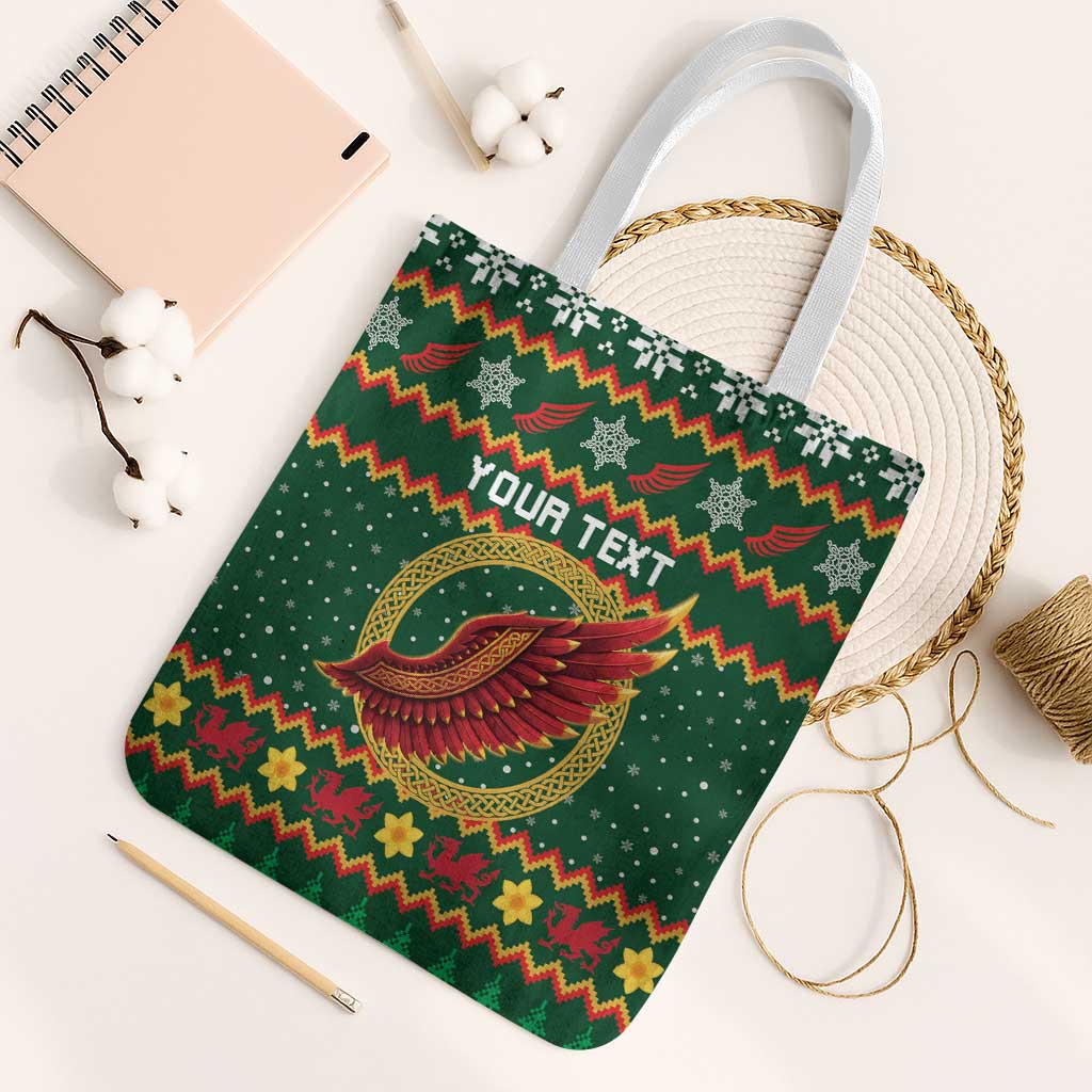 Personalized Montgomeryshire Wales Christmas Tote Bag Celtic Red Wing Cymru Heritage - Wonder Print Shop