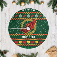 Personalized Montgomeryshire Wales Christmas Tree Skirt Celtic Red Wing Cymru Heritage - Wonder Print Shop