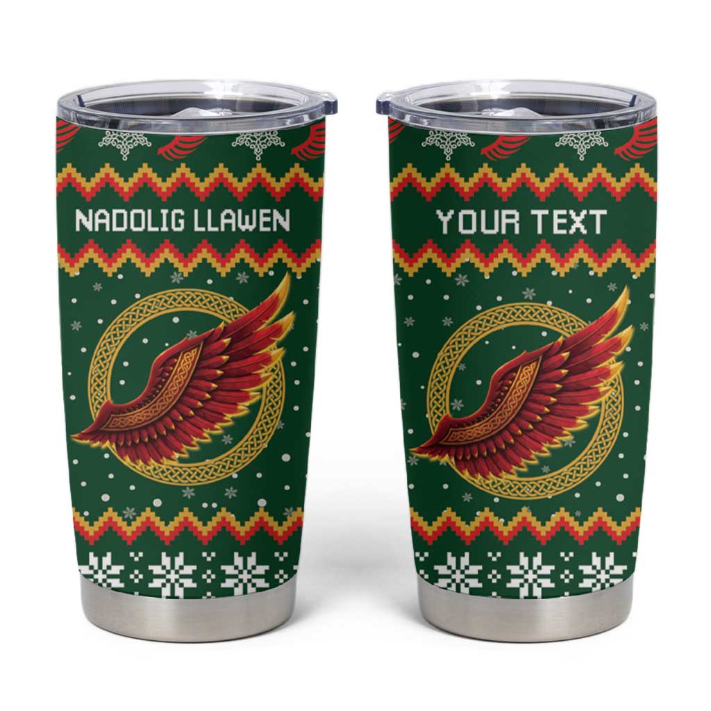 Personalized Montgomeryshire Wales Christmas Tumbler Cup Celtic Red Wing Cymru Heritage - Wonder Print Shop
