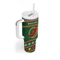 Personalized Montgomeryshire Wales Christmas Tumbler With Handle Celtic Red Wing Cymru Heritage - Wonder Print Shop