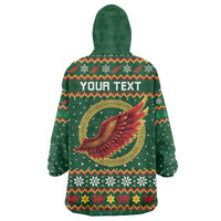 Personalized Montgomeryshire Wales Christmas Wearable Blanket Hoodie Celtic Red Wing Cymru Heritage - Wonder Print Shop