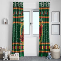 Personalized Montgomeryshire Wales Christmas Window Curtain Celtic Red Wing Cymru Heritage - Wonder Print Shop