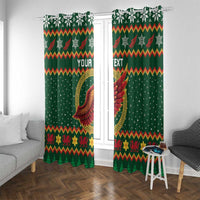 Personalized Montgomeryshire Wales Christmas Window Curtain Celtic Red Wing Cymru Heritage - Wonder Print Shop