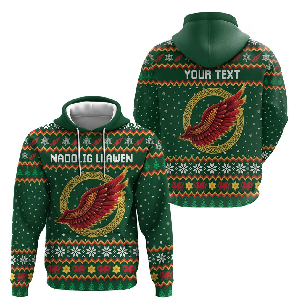 Personalized Montgomeryshire Wales Christmas Zip Hoodie Celtic Red Wing Cymru Heritage - Wonder Print Shop