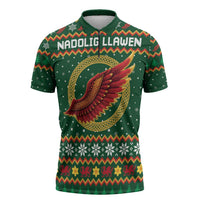 Personalized Montgomeryshire Wales Christmas Zipper Polo Shirt Celtic Red Wing Cymru Heritage - Wonder Print Shop