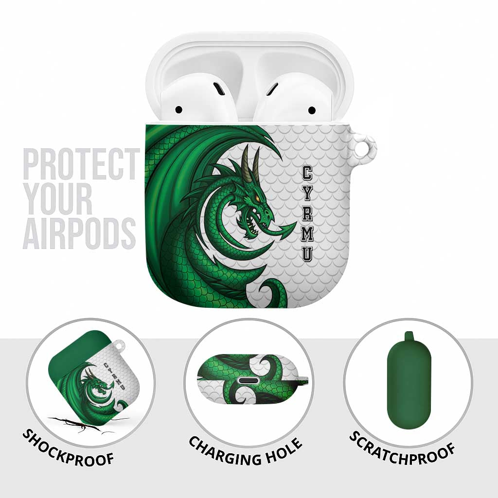 Wales Celtic Dragon AirPods Case Welsh Mythic Green Dragon - Wonder Print Shop