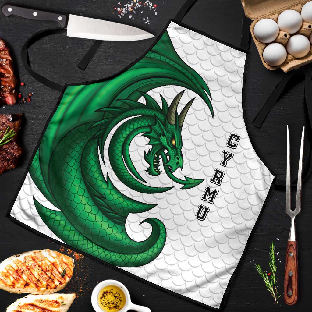 Wales Celtic Dragon Apron Welsh Mythic Green Dragon - Wonder Print Shop