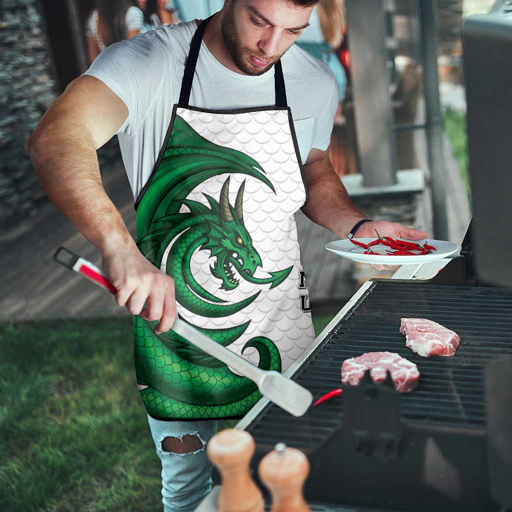 Wales Celtic Dragon Apron Welsh Mythic Green Dragon - Wonder Print Shop