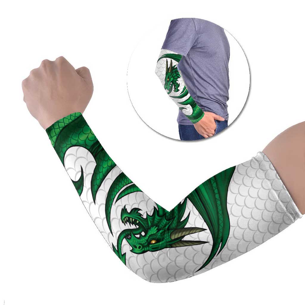 Wales Celtic Dragon Arm Sleeves Welsh Mythic Green Dragon - Wonder Print Shop