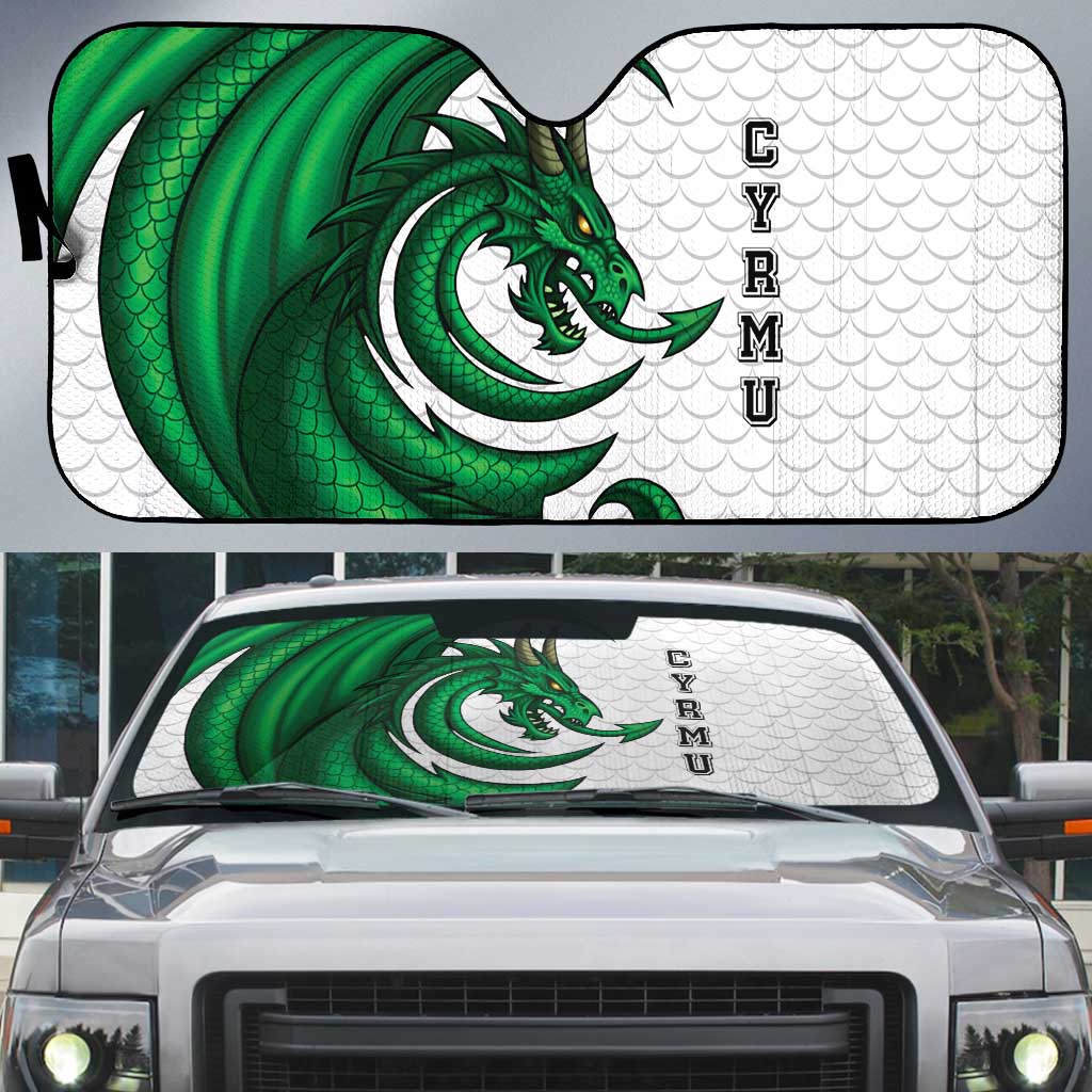 Wales Celtic Dragon Auto Sun Shade Welsh Mythic Green Dragon - Wonder Print Shop