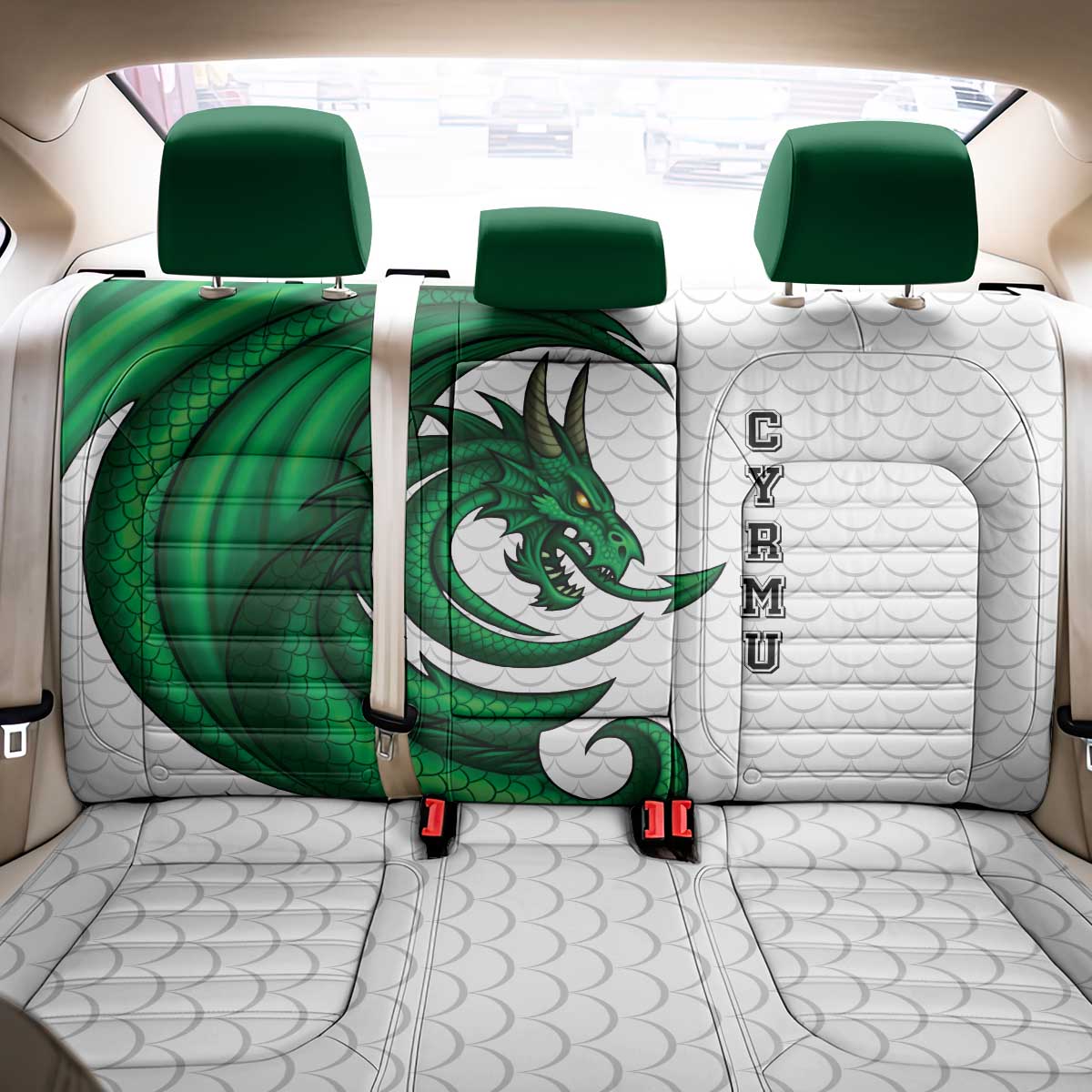 Wales Celtic Dragon Back Car Seat Cover Welsh Mythic Green Dragon - Wonder Print Shop