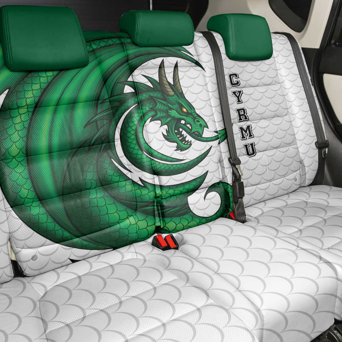 Wales Celtic Dragon Back Car Seat Cover Welsh Mythic Green Dragon - Wonder Print Shop